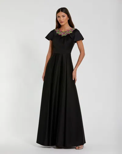 Mac Duggal 2272 Long Formal Mother Of The Bride Pleaded Dress In Black