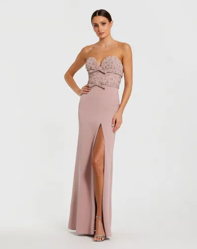 Mac Duggal 2285 Fitted Slit Long Formal Prom Dress In Pink
