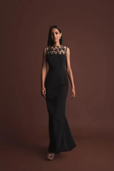 Mac Duggal 2295 Long Formal Applique Evening Dress In Black