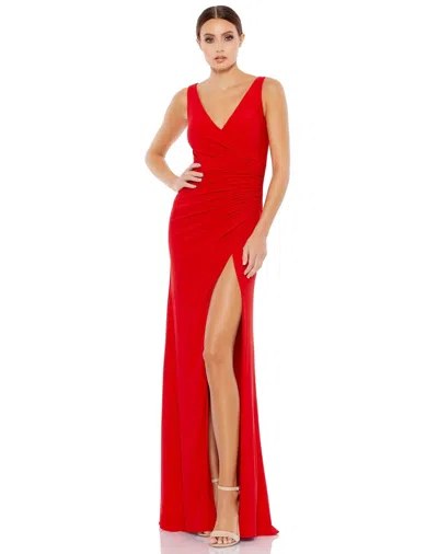 Mac Duggal 26513 Prom Long Sleeveless Formal Dress In Red