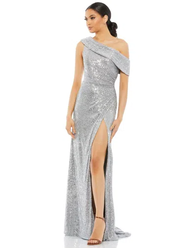 Mac Duggal 26550 Long One Shoulder Formal Dress In Transparent