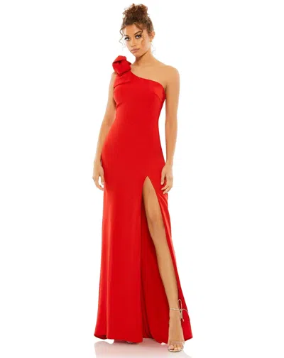 Mac Duggal 26665 Prom Long One Shoulder Formal Gown In Red