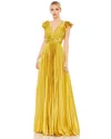 Mac Duggal 26729 Long Cap Sleeve Formal Dress In Gold