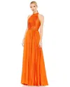 Mac Duggal 26992 Halter Long Formal Dress In Orange
