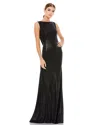 Mac Duggal 49087 Long Metallic Formal Evening Dress In Black