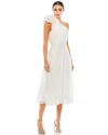 Mac Duggal 49491 Short One Shoulder Chiffon Dress In White