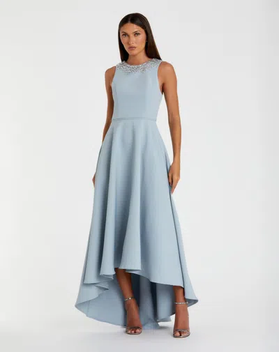 Mac Duggal 49844 High Low Evening Gown Formal Prom Dress In Blue