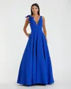 Mac Duggal 49972 Formal Long Ball Gown Pocket Prom Dress In Blue