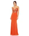 Mac Duggal 50709 Long Formal Fitted Prom Dress In Orange