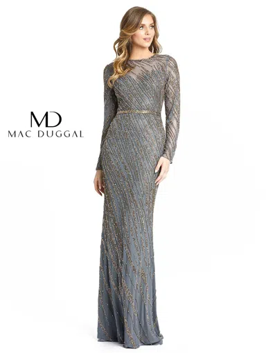 Mac Duggal 5240 Mother Of The Bride Long Dress In Gray