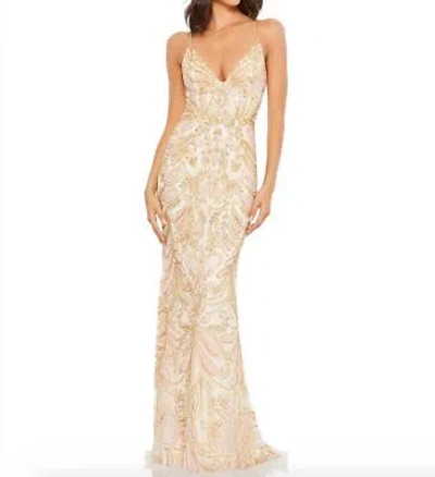 Pre-owned Mac Duggal 5309 In Champagne - Size 4 In Ivory