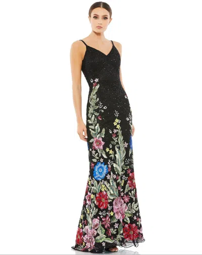 Mac Duggal 5475 Long Spaghetti Strap Formal Dress In Black