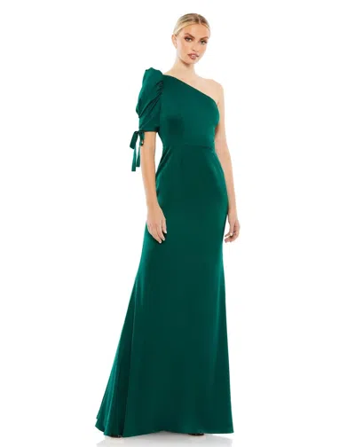 Mac Duggal 55632 Long Formal One Shoulder Gown In Green