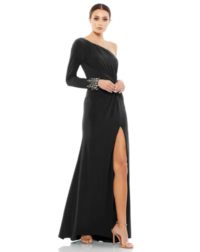 Mac Duggal 55696 Long Formal Fitted Evening Dress In Black
