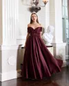 Mac Duggal 56188 Long Formal Ball Gown Prom Dress In Burgundy