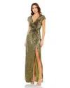 Mac Duggal 5623 Long Sequin Formal Prom Dress In Green