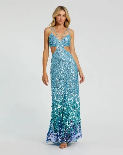 MAC DUGGAL 6077 OMBRE SEQUIN PROM FORMAL LONG DRESS