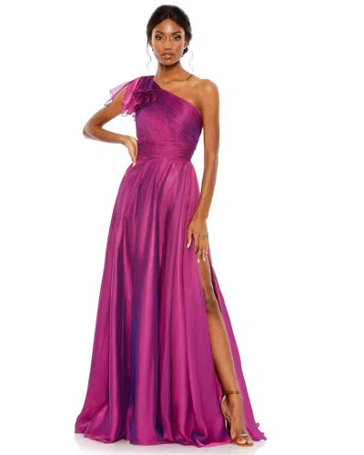Mac Duggal 67476 Long Formal Pleated Prom Dress In Purple