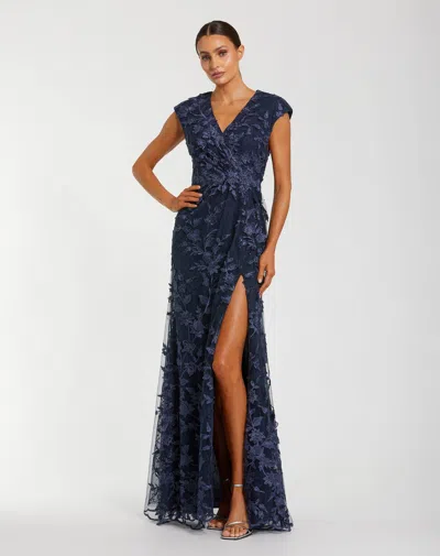Mac Duggal 67882 Prom Long Formal Lace Evening Dress In Blue