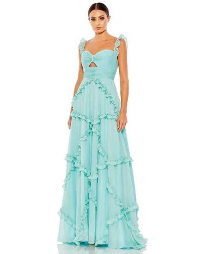 Mac Duggal 68093 Long Formal Chiffon Dress In Green