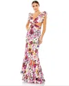 Mac Duggal 68107 Long Floral Print Formal Prom Gown In Multi