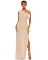 Mac Duggal 68139 Prom Long One Shoulder Formal Gown In Neutral