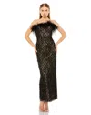 Mac Duggal 68140 Beaded Strapless Tea Length Dress In Black