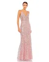 Mac Duggal 68175 Spaghetti Strap Long Formal Dress In Pink