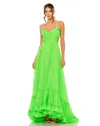 Mac Duggal 68477 Prom Tiered Ruffle Long Formal Dress In Green
