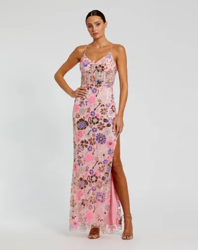 Mac Duggal 68718 Long Fitted Prom Dress In Multi