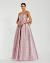 Mac Duggal 68805 Prom Long Ball Gown Mettalic Formal Dress In Pink