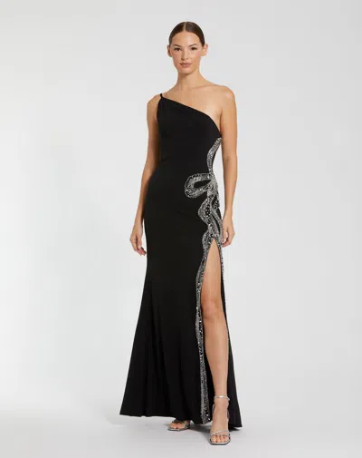 Mac Duggal 68932 Formal Long Fitted Slit Prom Dress In Black