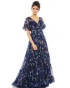 Mac Duggal 70241 Long Formal Floral Maxi Dress In Blue
