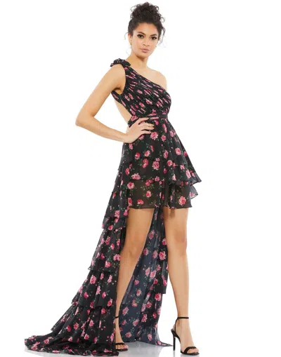 MAC DUGGAL 70246 FLORAL ONE SHOULDER HIGH LOW DRESS