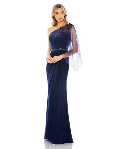 Mac Duggal 79392 Long Formal One Shoulder Dress In Blue