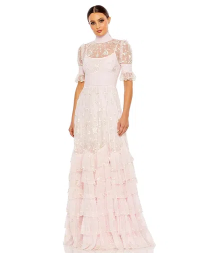 Mac Duggal 8005 Long Formal A Line Floral Evening Gown In Multi