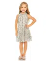 Mac Duggal 8059 Short Sleeveless Floral Chiffon Little Girls Dress In Neutral