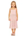 Mac Duggal 8067 Little Girls A Line Chiffon Midi Length Dress In Pink