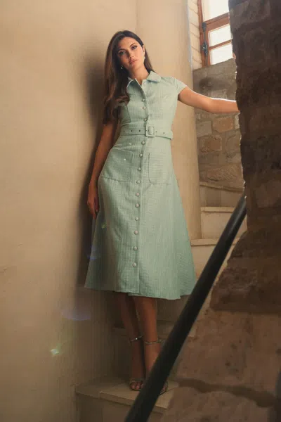 Mac Duggal 81199 Short A Line Midi Length Cocktail Dress In Green