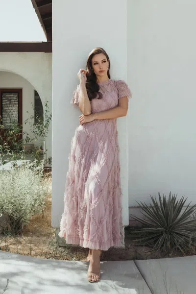 Mac Duggal 8278 Long A Line Formal Ruffle Mother Of The Bride Dress In Metallic