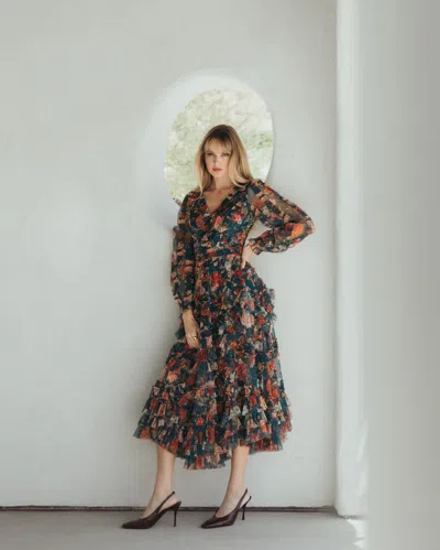 Mac Duggal 8348 Floral Printed Short Cocktail Dress In Multi