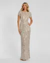 Mac Duggal 93829 Long Mother Of The Bride Sequin Formal Dress In Transparent