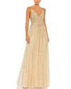 Mac Duggal Gradient Sequin A-line Gown
