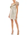 Mac Duggal Rosette Metallic Cocktail Minidress