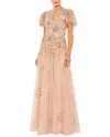 Mac Duggal Flutter Sleeve A-line Gown