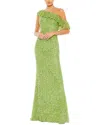 Mac Duggal Sequined Drop Shoulder Trumpet Gown