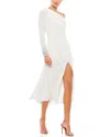Mac Duggal Ruched Keyhole Long Sleeve Jersey Gown