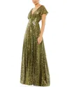 Mac Duggal Sequined Rhinestone-embellished Gown