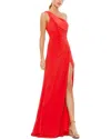 Mac Duggal Womens One Shoulder Ruched Evening Dress In Multi