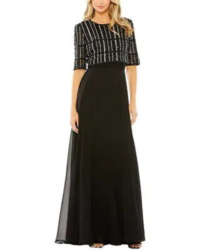 Pre-owned Mac Duggal A-line Gown Women's In Black